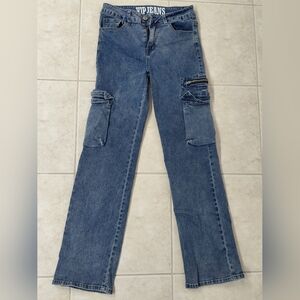 VIP Women's Blue Cargo Jeans